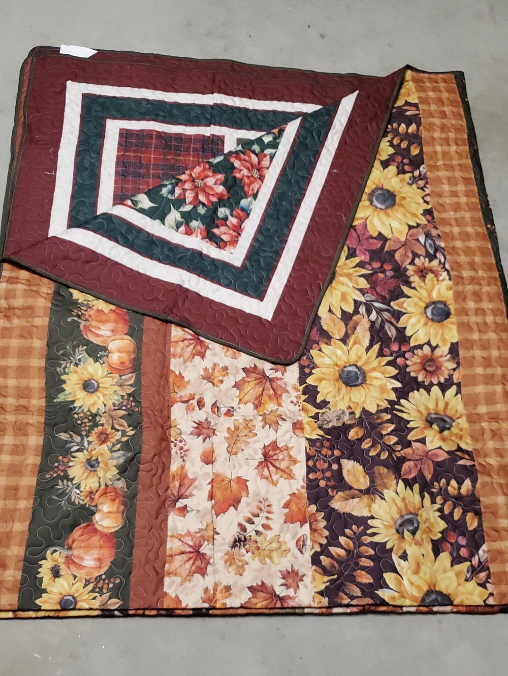 New Red Bird Autumn Sunflower Patchwork Comforter -
